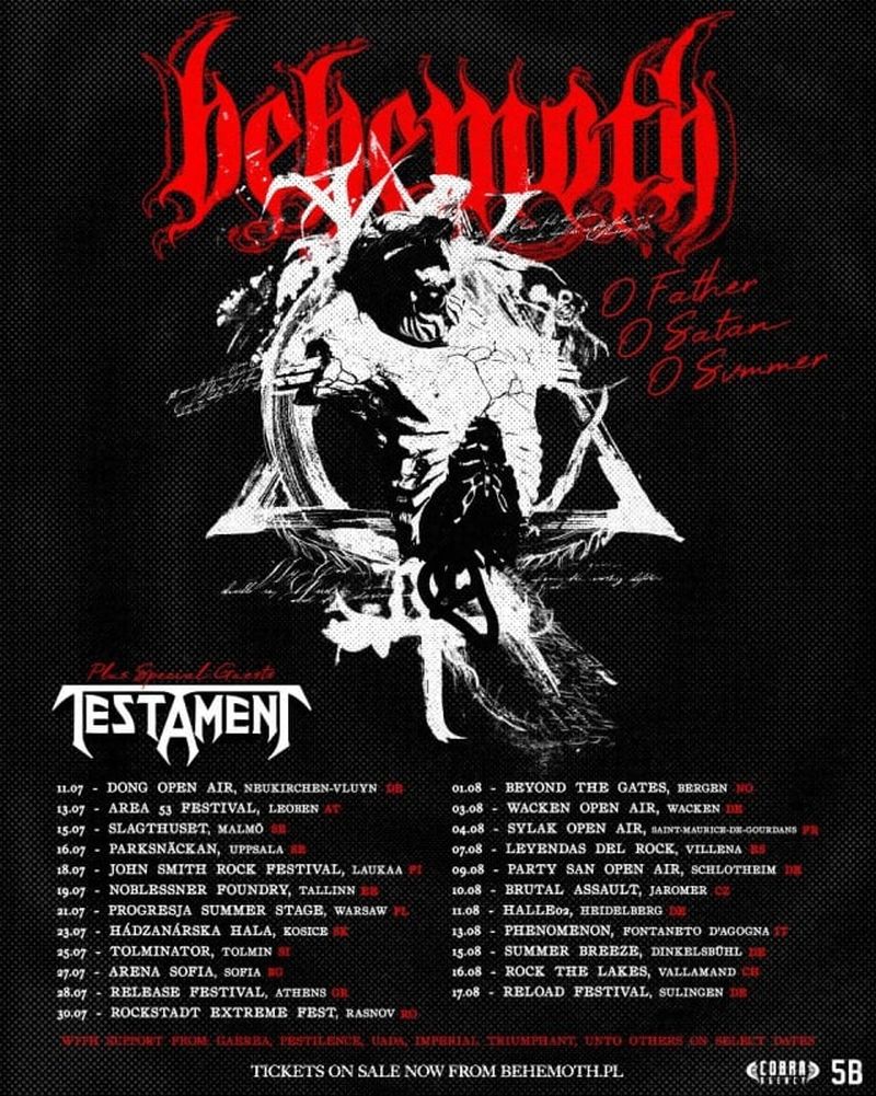 BEHEMOTH announces summer 2024 European tour Arrow Lords of Metal